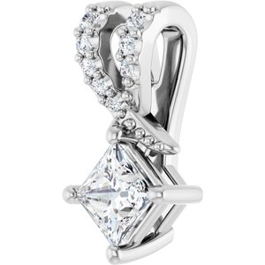 14K X1 White Gold 3.5x3.5 mm Square Pendant Mounting – image 3