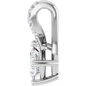 14K White Gold 3.5x3.5 mm Square Pendant Mounting – image 5