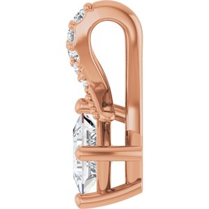 14K Rose Gold 3.5x3.5 mm Square Pendant Mounting – image 5