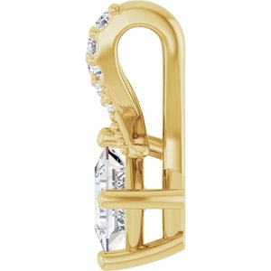 18K Yellow Gold 3.5x3.5 mm Square Pendant Mounting – image 5