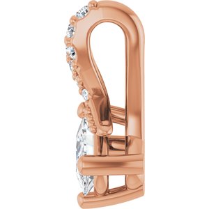 18K Rose Gold 5x3 mm Elongated Cushion Pendant Mounting – image 5