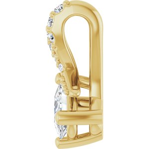 14K Yellow Gold 5x3 mm Elongated Cushion Pendant Mounting – image 5