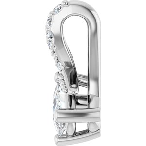 14K White Gold 5x3 mm Elongated Cushion Pendant Mounting – image 5