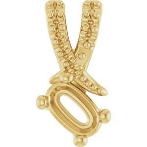 10K Yellow Gold 5x3 mm Elongated Cushion Pendant Mounting – image 2