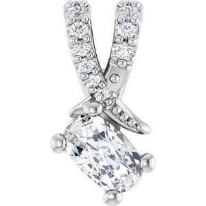 Sterling Silver 5x3 mm Elongated Cushion Pendant Mounting