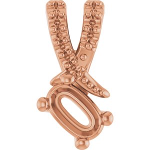14K Rose Gold 5x3 mm Elongated Cushion Pendant Mounting – image 2