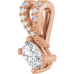 10K Rose Gold 5x3 mm Elongated Cushion Pendant Mounting – image 3