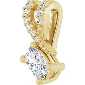 14K Yellow Gold 5x3 mm Elongated Cushion Pendant Mounting – image 3