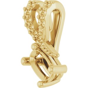 10K Yellow Gold 5x3 mm Elongated Cushion Pendant Mounting – image 4