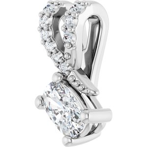 Sterling Silver 5x3 mm Elongated Cushion Pendant Mounting – image 3