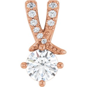 10K Rose Gold 4.4 mm Round Pendant Mounting