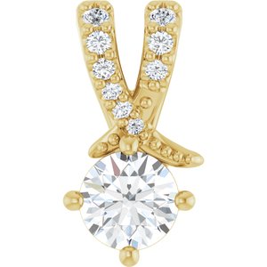 14K Yellow Gold 4.4 mm Round Pendant Mounting