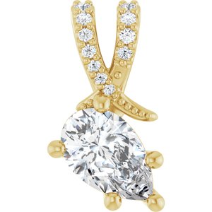 18K Yellow Gold 8x5 mm Pear Pendant Mounting