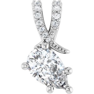 Continuum Sterling Silver 8x5 mm Pear Pendant Mounting