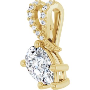 18K Yellow Gold 8x5 mm Pear Pendant Mounting – image 3