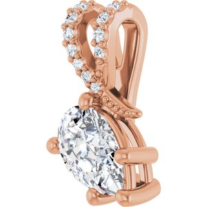 18K Rose Gold 8x5 mm Pear Pendant Mounting – image 3