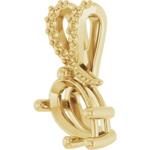 18K Yellow Gold 8x5 mm Pear Pendant Mounting – image 4