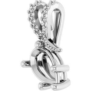 14K White Gold 8x5 mm Pear Pendant Mounting – image 4