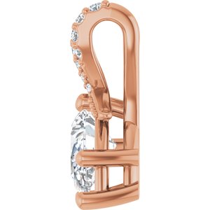 18K Rose Gold 8x5 mm Pear Pendant Mounting – image 5