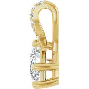 18K Yellow Gold 8x5 mm Pear Pendant Mounting – image 5