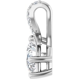 14K White Gold 8x5 mm Pear Pendant Mounting – image 5