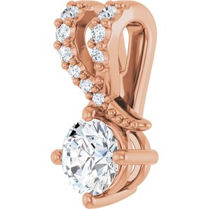14K Rose Gold 4.4 mm Round Pendant Mounting – image 3