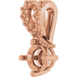 10K Rose Gold 4.4 mm Round Pendant Mounting – image 4