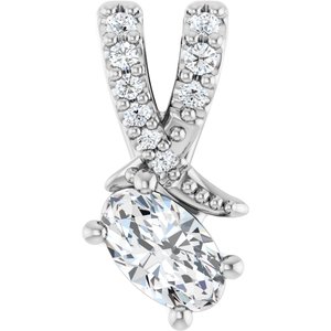Platinum 5x3 mm Oval Pendant Mounting