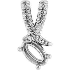 Sterling Silver 5x3 mm Oval Pendant Mounting – image 2