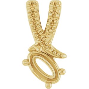 14K Yellow Gold 5x3 mm Oval Pendant Mounting – image 2