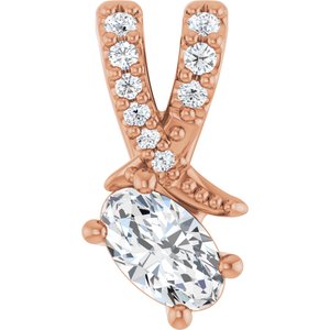 18K Rose Gold 5x3 mm Oval Pendant Mounting
