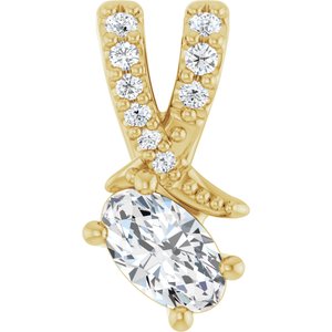 14K Yellow Gold 5x3 mm Oval Pendant Mounting