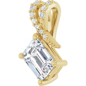 10K Yellow Gold 7.5x5.5 mm Emerald Pendant Mounting – image 3