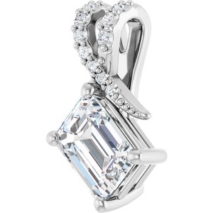 Platinum 7.5x5.5 mm Emerald Pendant Mounting – image 3