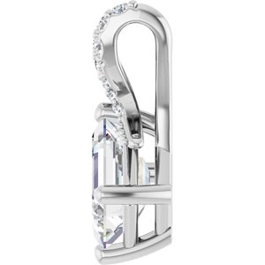 Platinum 7.5x5.5 mm Emerald Pendant Mounting – image 5