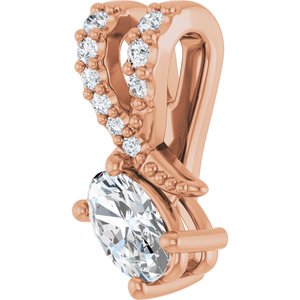 18K Rose Gold 5x3 mm Oval Pendant Mounting – image 3