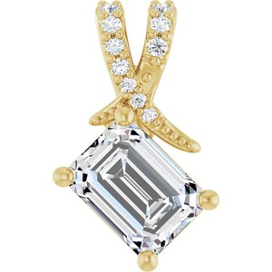 10K Yellow Gold 7.5x5.5 mm Emerald Pendant Mounting