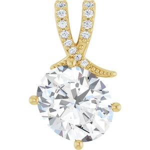 14K Yellow Gold 12x10 mm Oval Pendant Mounting