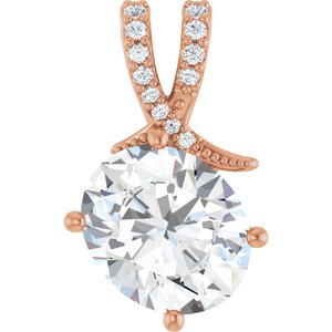 18K Rose Gold 12x10 mm Oval Pendant Mounting