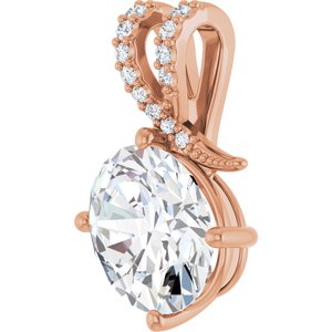14K Rose Gold 12x10 mm Oval Pendant Mounting – image 3