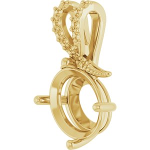 10K Yellow Gold 12x10 mm Oval Pendant Mounting – image 4