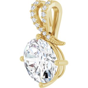 10K Yellow Gold 12x10 mm Oval Pendant Mounting – image 3