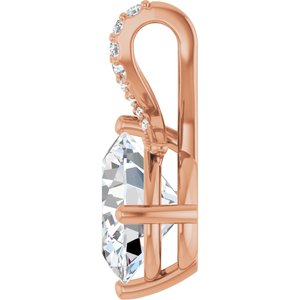 14K Rose Gold 12x10 mm Oval Pendant Mounting – image 5