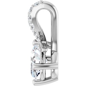14K White Gold 6.5x4.5 mm Oval Pendant Mounting – image 5