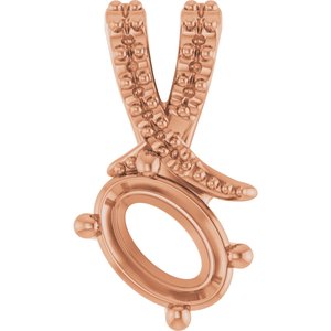 18K Rose Gold 6.5x4.5 mm Oval Pendant Mounting – image 2