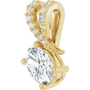 18K Yellow Gold 6.5x4.5 mm Oval Pendant Mounting – image 3