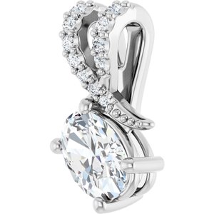14K X1 White Gold 6.5x4.5 mm Oval Pendant Mounting – image 3
