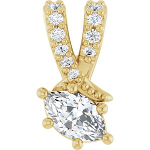 10K Yellow Gold 5x3 mm Marquise Pendant Mounting