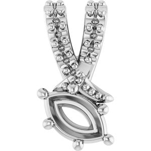 Platinum 5x3 mm Marquise Pendant Mounting – image 2