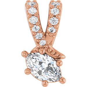 18K Rose Gold 5x3 mm Marquise Pendant Mounting